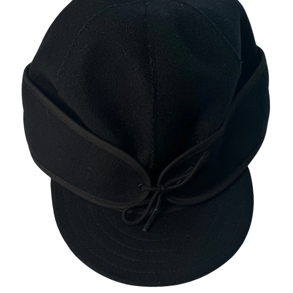 Stormy Kromer The Original Cap Black Wool Winter Ear Flap Hat Size 7 5/8 USA